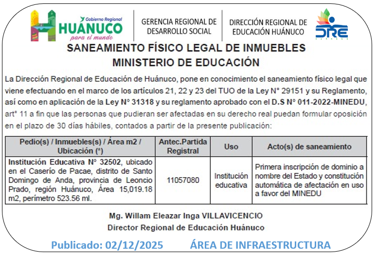 Infraestructura DRE Huánuco