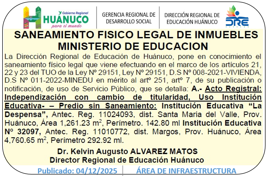 Infraestructura DRE Huánuco