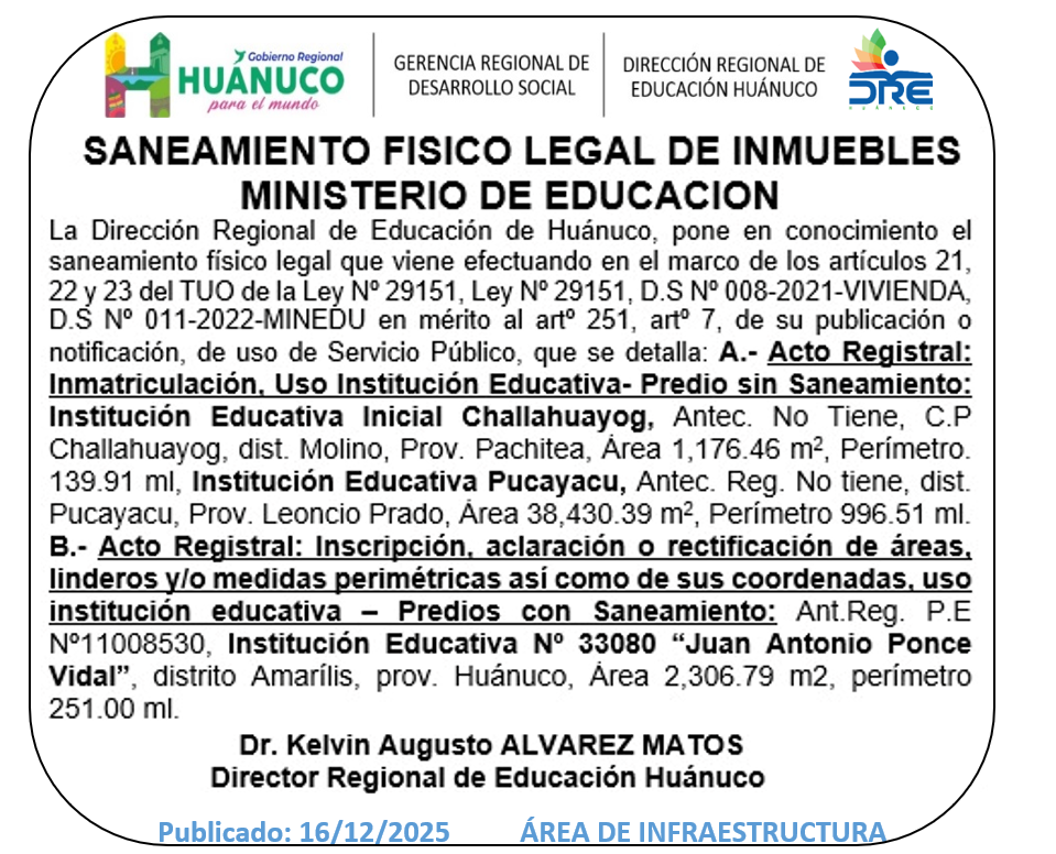 Infraestructura DRE Huánuco