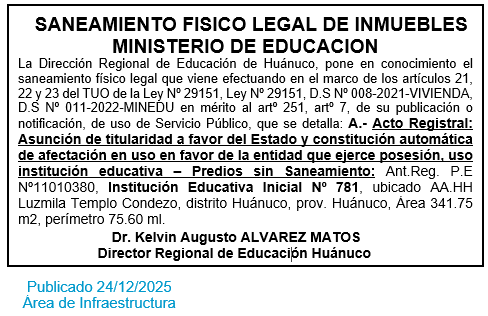 Infraestructura DRE Huánuco