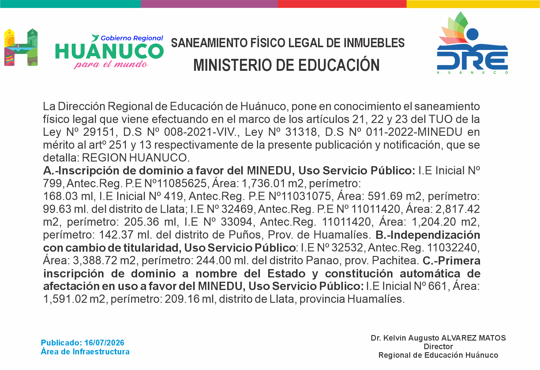 Infraestructura DRE Huánuco