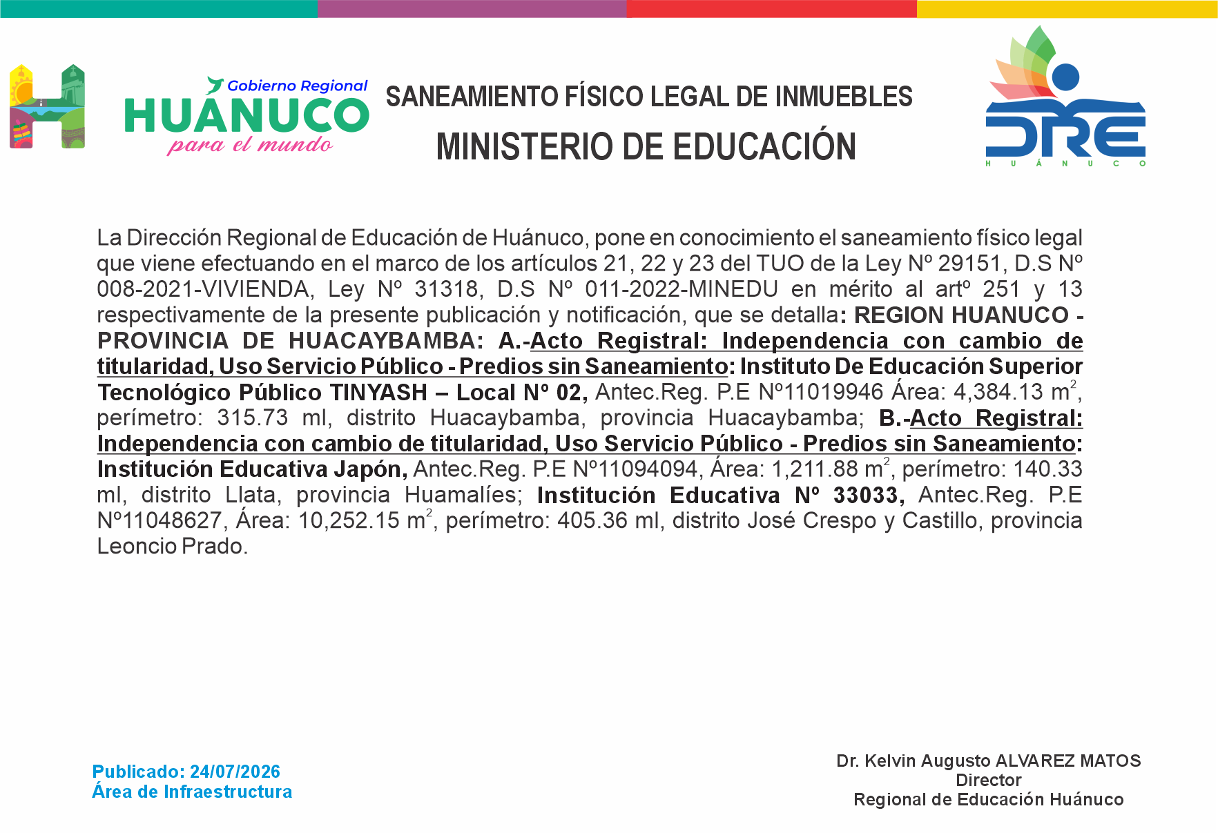 Infraestructura DRE Huánuco